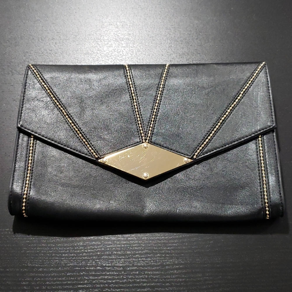 Express Black and Gold Clutch